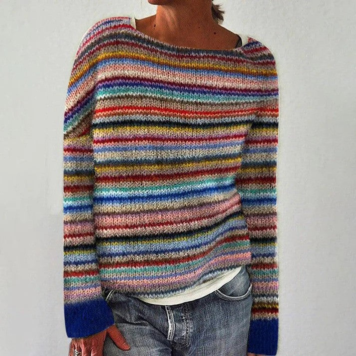 Juliet™ - Cozy Retro Striped Knit Jumper