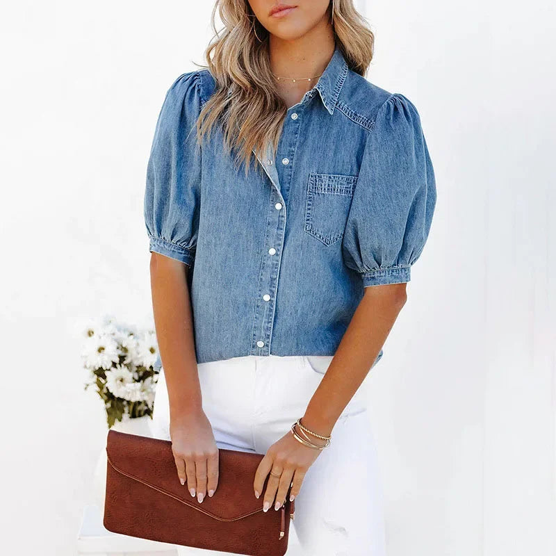 Summer Oversized Denim Blouses