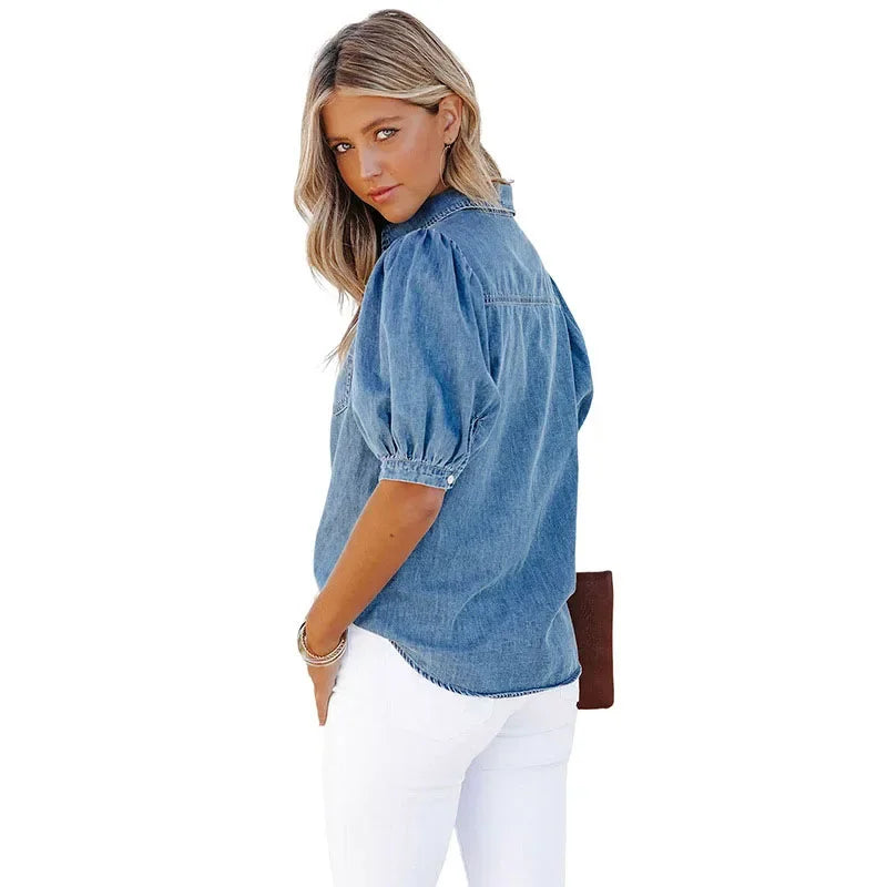 Summer Oversized Denim Blouses
