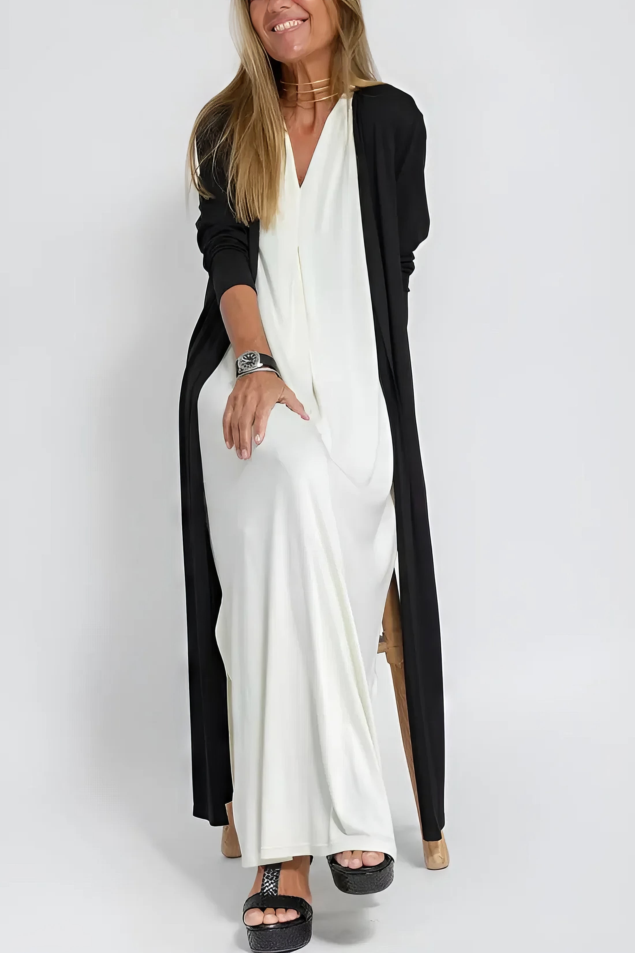 Anja™ - Elegant Long dress + Matching Cardigan